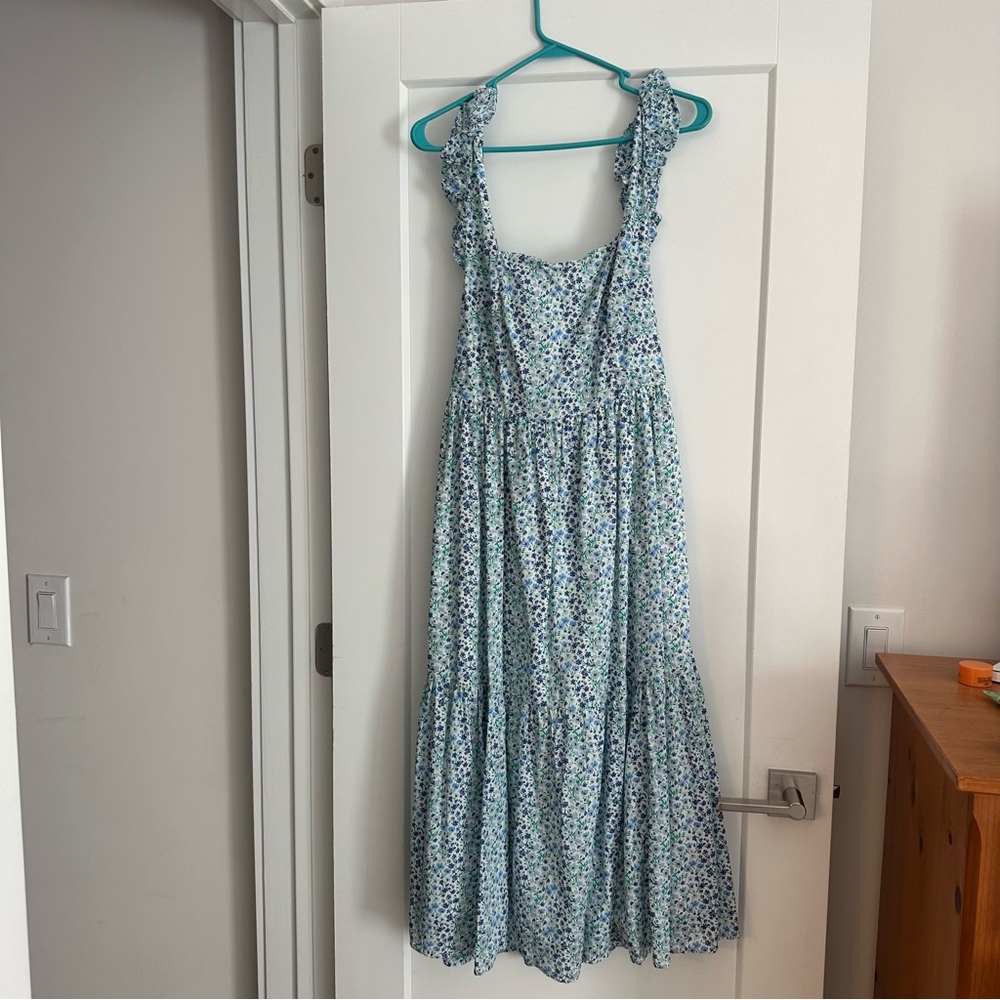 Jcrew Blue Floral Maxi Dress